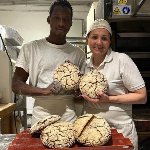 Irene and Amadu at the bakery 01-12-2021